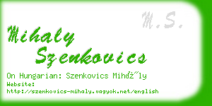 mihaly szenkovics business card